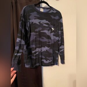 PINK Blue Camouflage Long Sleeve